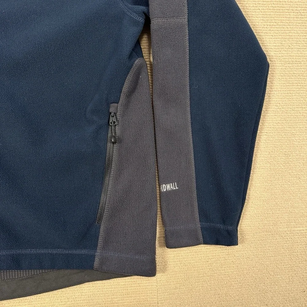 The North Face WindWall 1 Fleece Jacket Mens L Blue Gray Full Zip Outdoor Hiking
